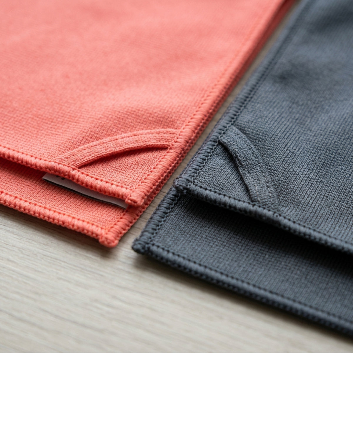 Wvno Compact Sports Towel Set of 2 60 x 30 cm Coral and Graphite - Detail view