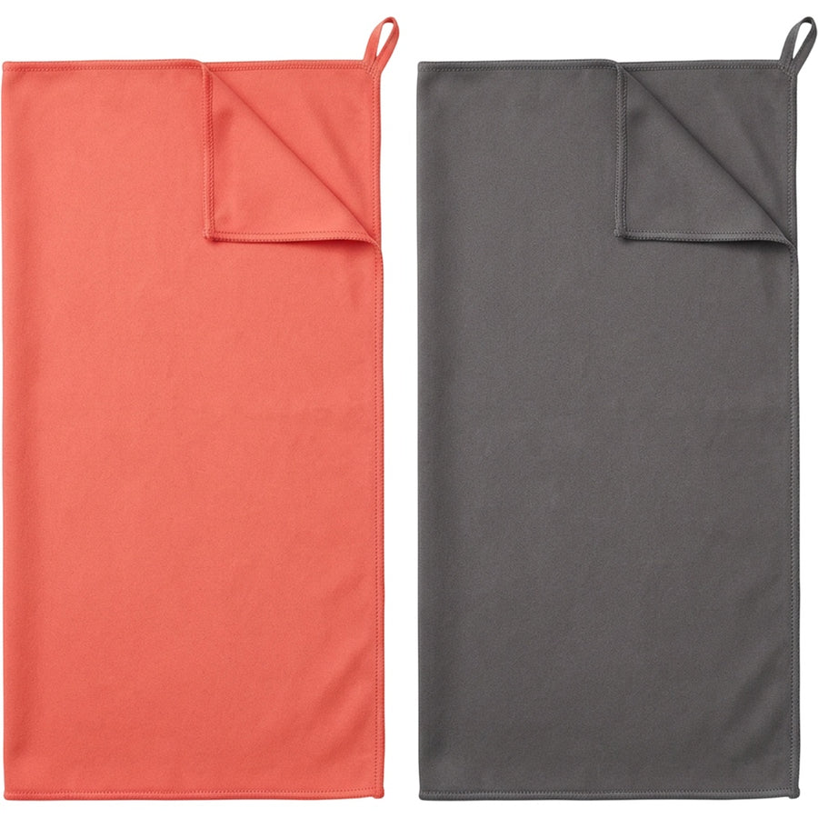 Wvno Compact Sports Towel Set of 2 60 x 30 cm Coral and Graphite