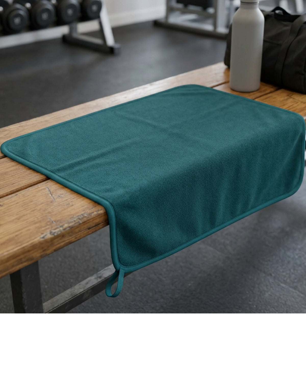 Wvno Microfiber Gym Towel 100 x 40 cm Deep Teal - Lifestyle view
